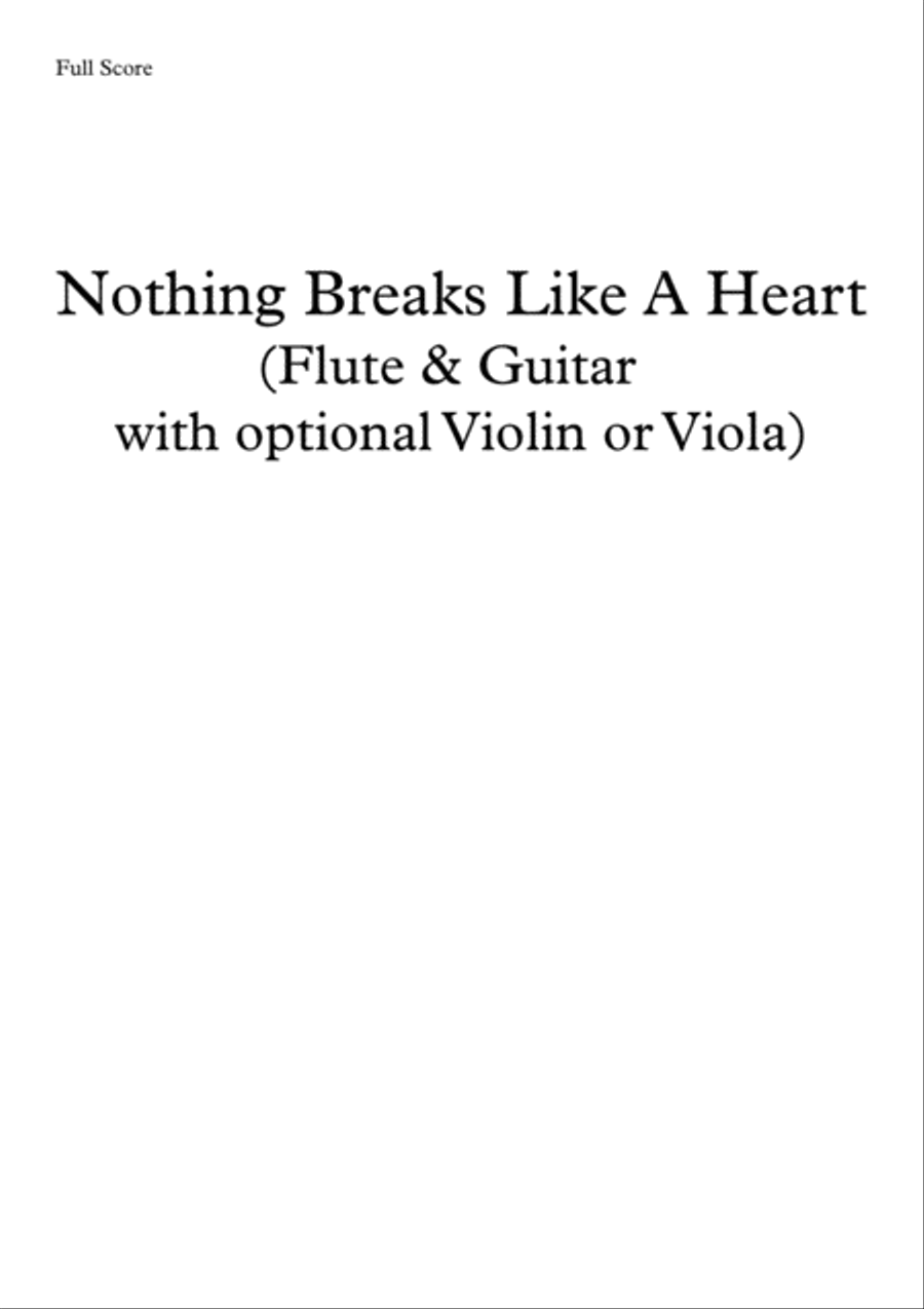 Nothing Breaks Like A Heart Small Ensemble scores gallery preview page 1