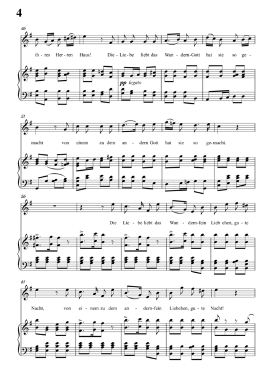 Schubert-Gute Nacht,from 'Winterreise',Op.89(D.911) No.1 in e minor,for Vocal and Piano Voice scores gallery preview page 5