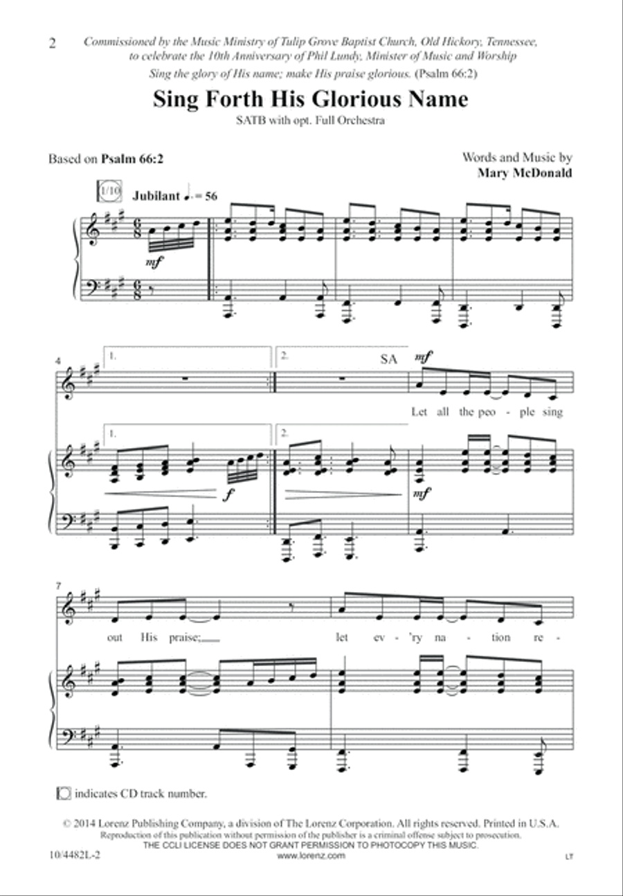 Sing Forth His Glorious Name 4-Part scores gallery preview page 3
