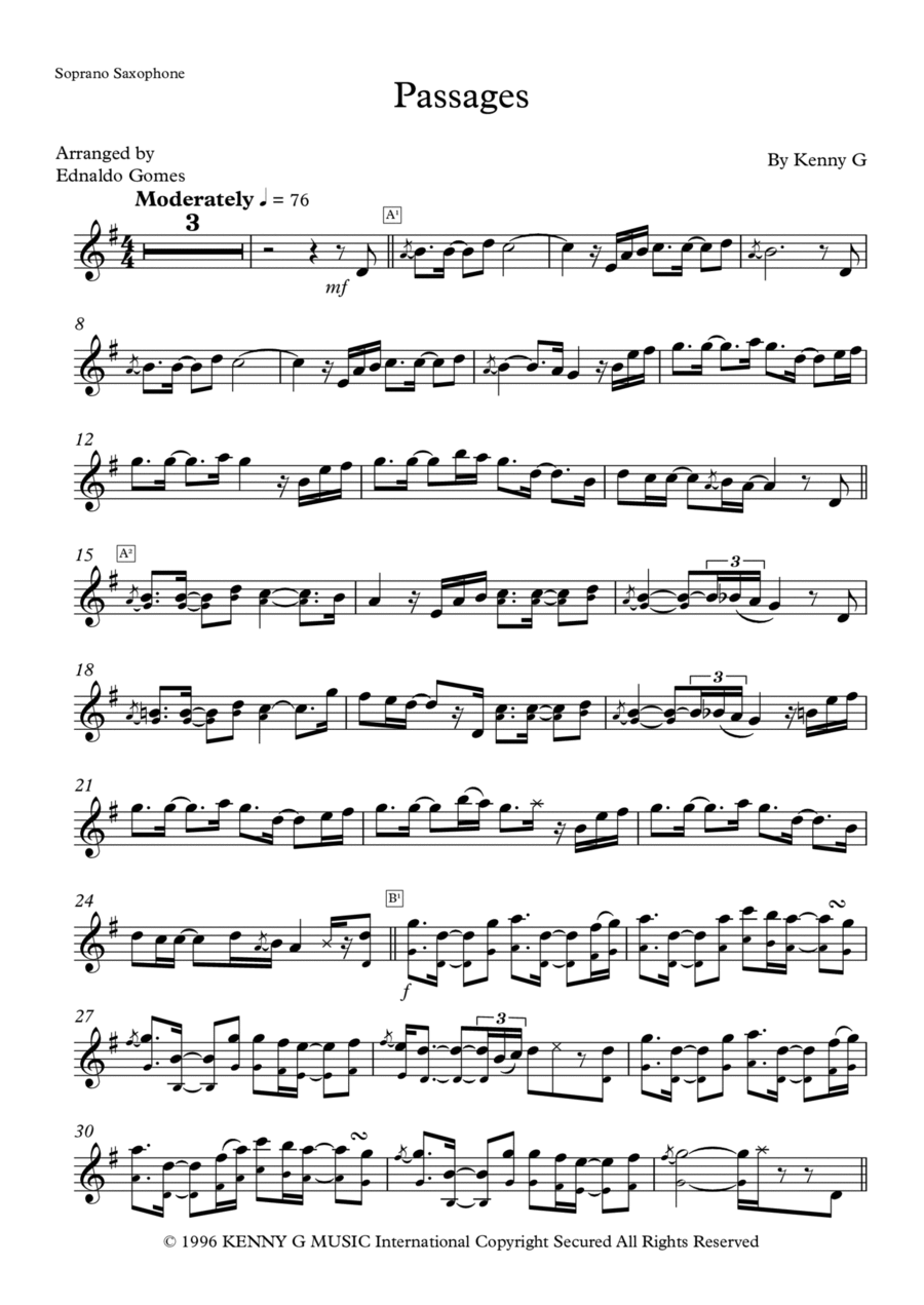 Passages Soprano Saxophone scores gallery preview page 1