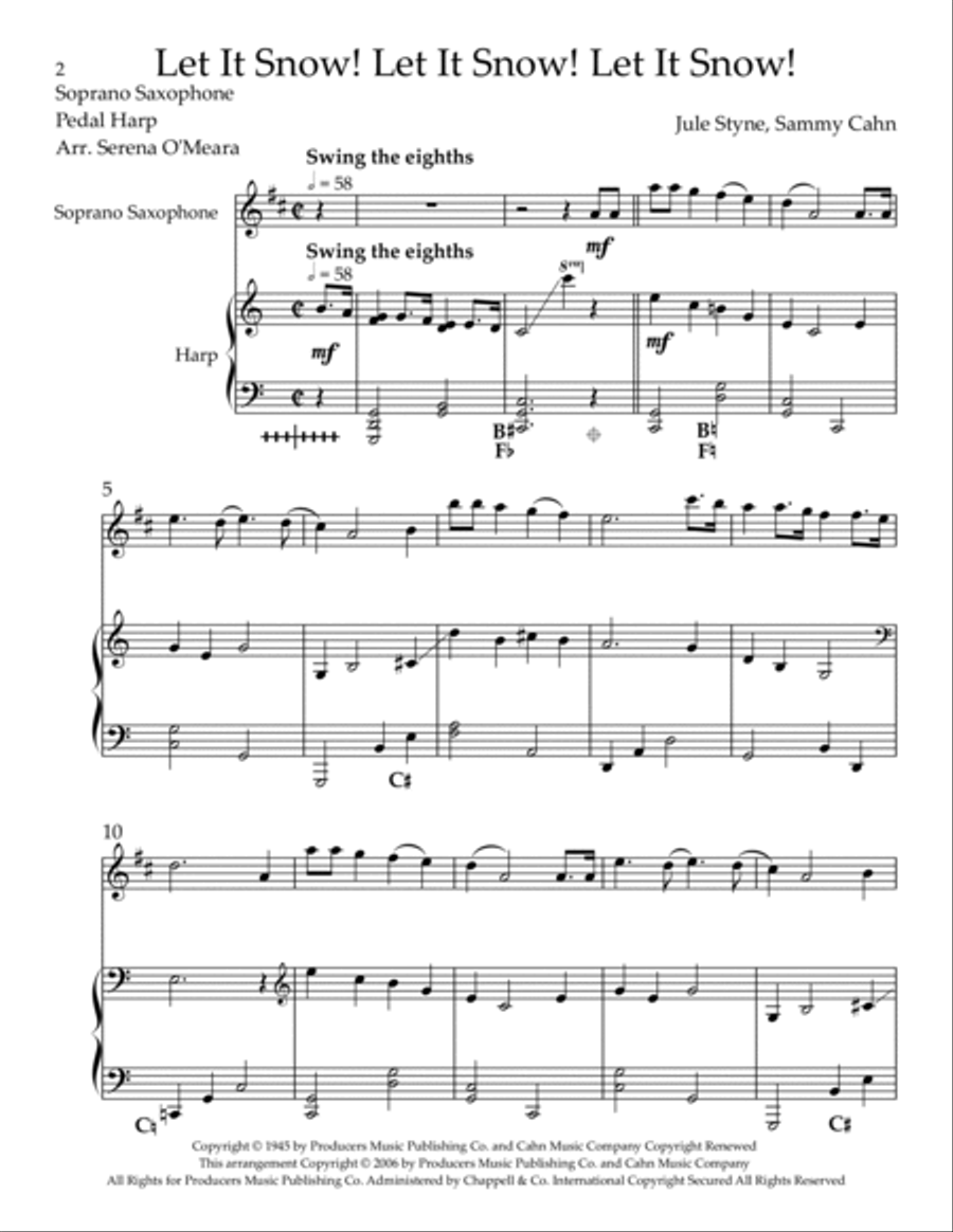 Let It Snow! Let It Snow! Let It Snow! Soprano Saxophone scores gallery preview page 2