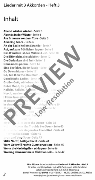 Jeder lernt Gitarre - Lieder mit 3 Akkorden Heft 3