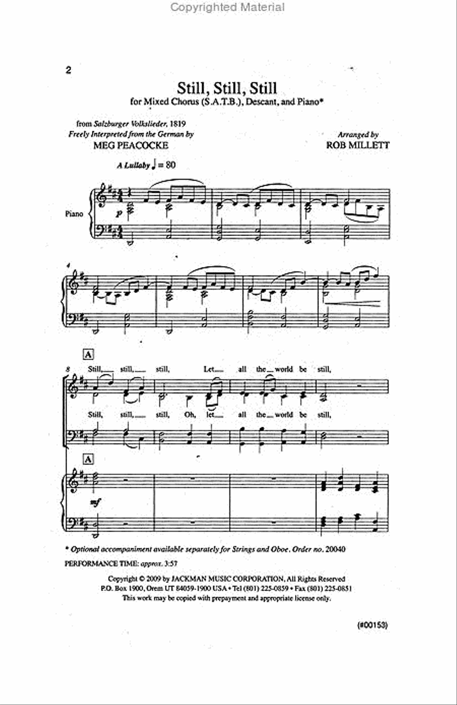Still Still Still - SATB / Descant - Millett 4-Part scores gallery preview page 2