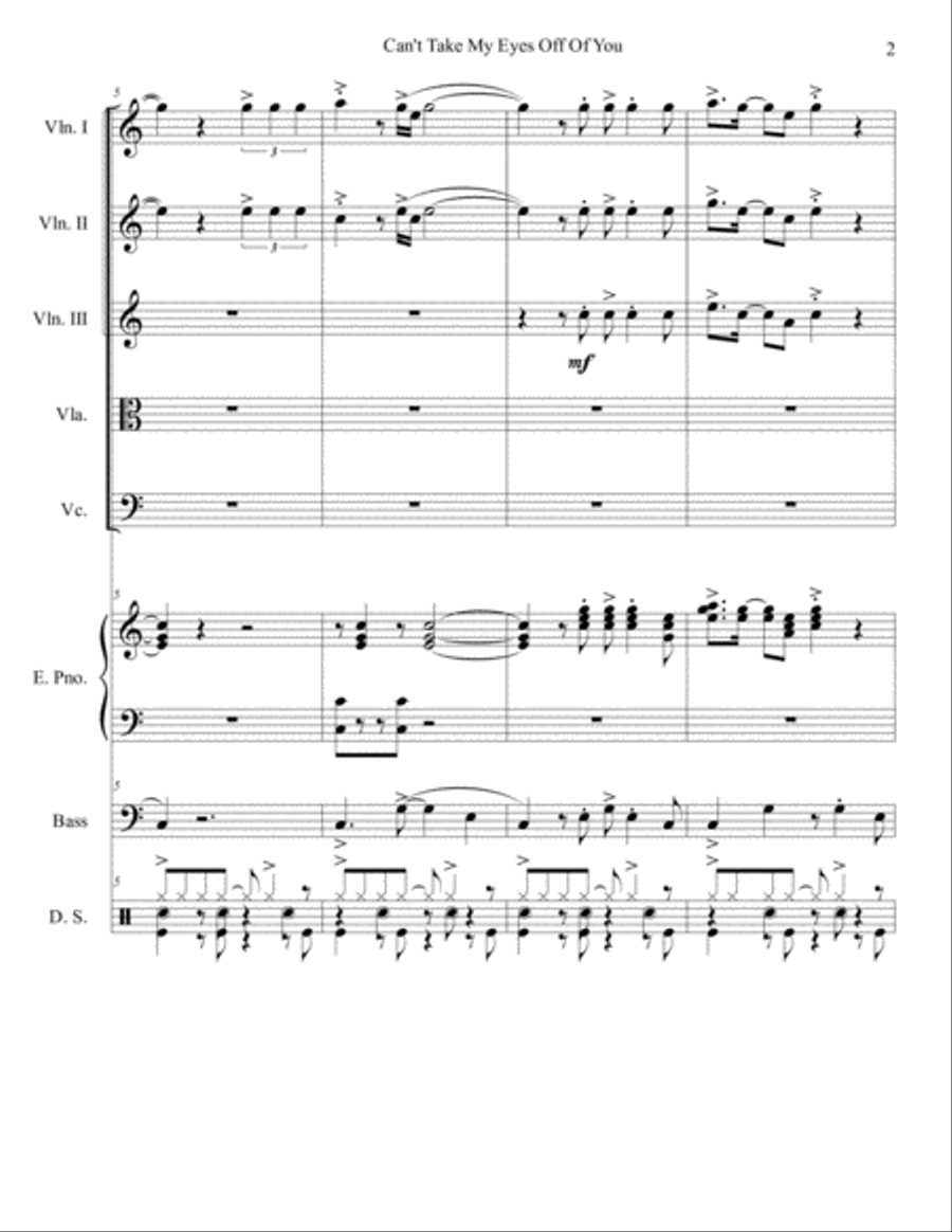 Can't Take My Eyes Off Of You Large Ensemble scores gallery preview page 2