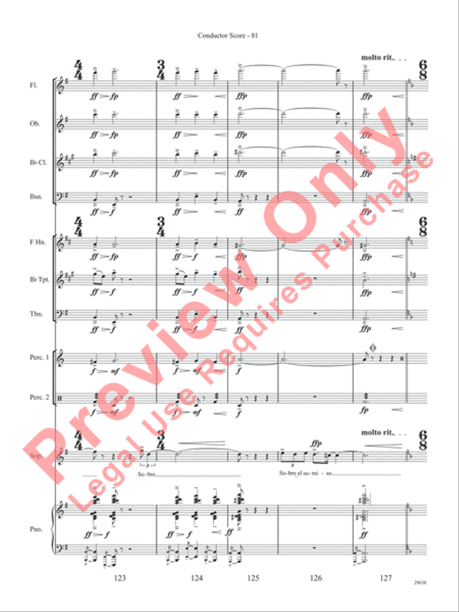 Three Spanish Songs (for Soprano and Wind Ensemble) Concert Band scores gallery preview page 86