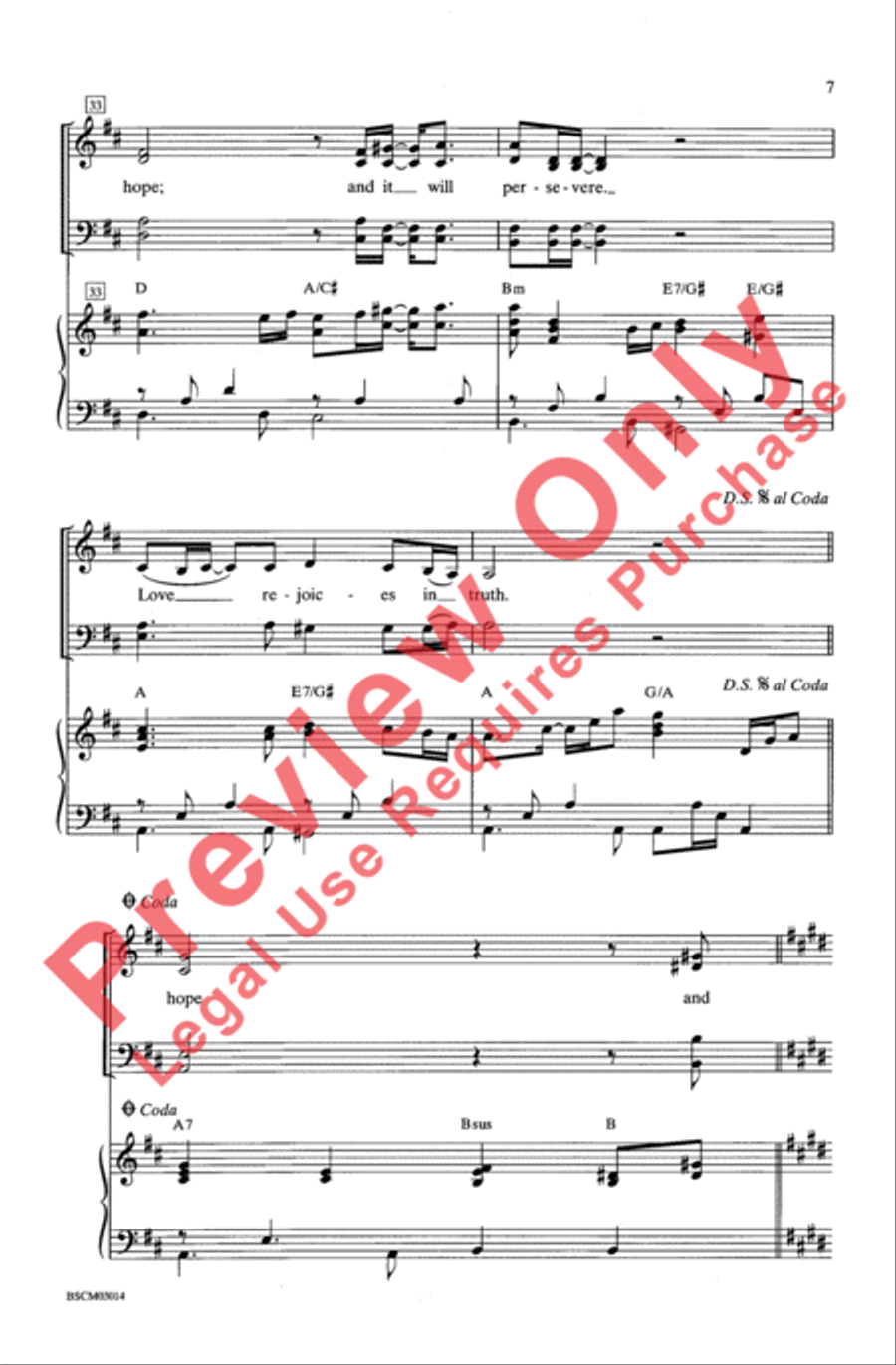 Love Never Fails 4-Part scores gallery preview page 7