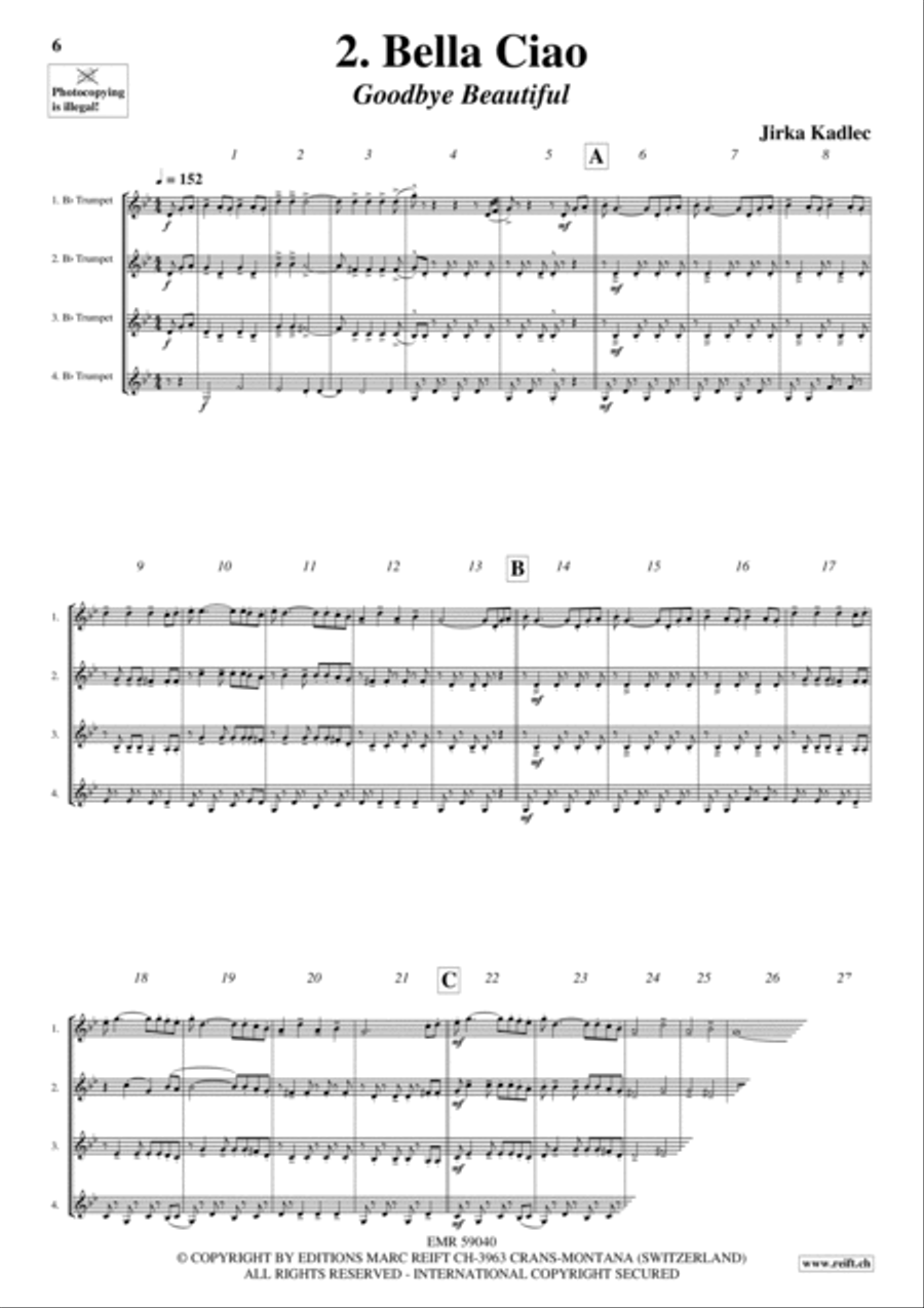 Trumpet Quartet Collection Volume 1 Trumpet scores gallery preview page 4