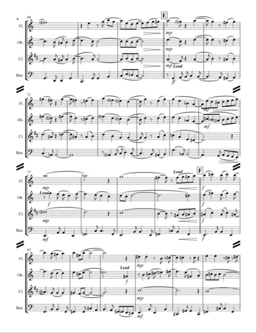 Desafinado Woodwind Quartet scores gallery preview page 5