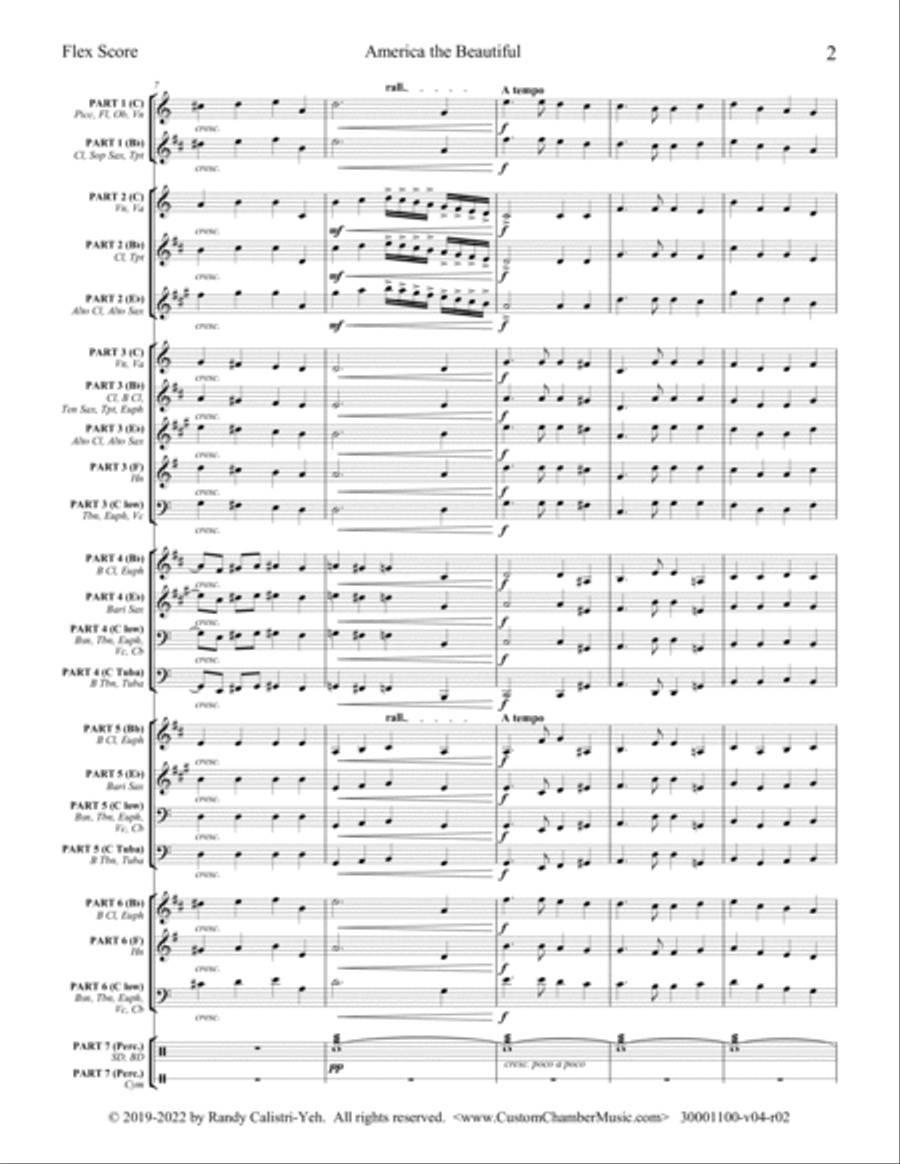 America the Beautiful (Flexible Ensemble) Small Ensemble scores gallery preview page 5