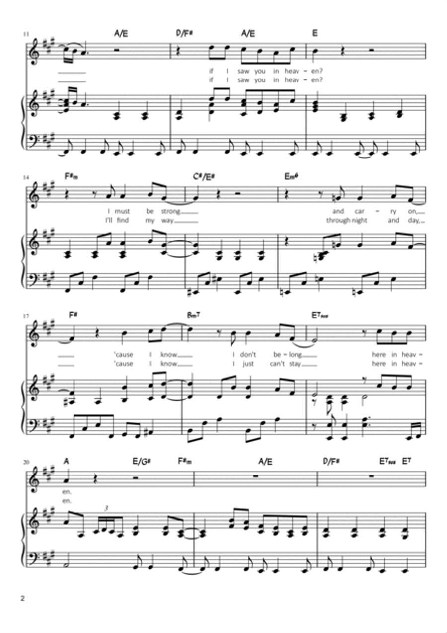 Tears In Heaven Voice scores gallery preview page 2