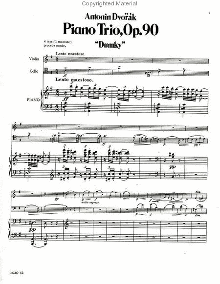 Dvorak - Piano Trio in A Major, Op. 90 "Dumky" image number null