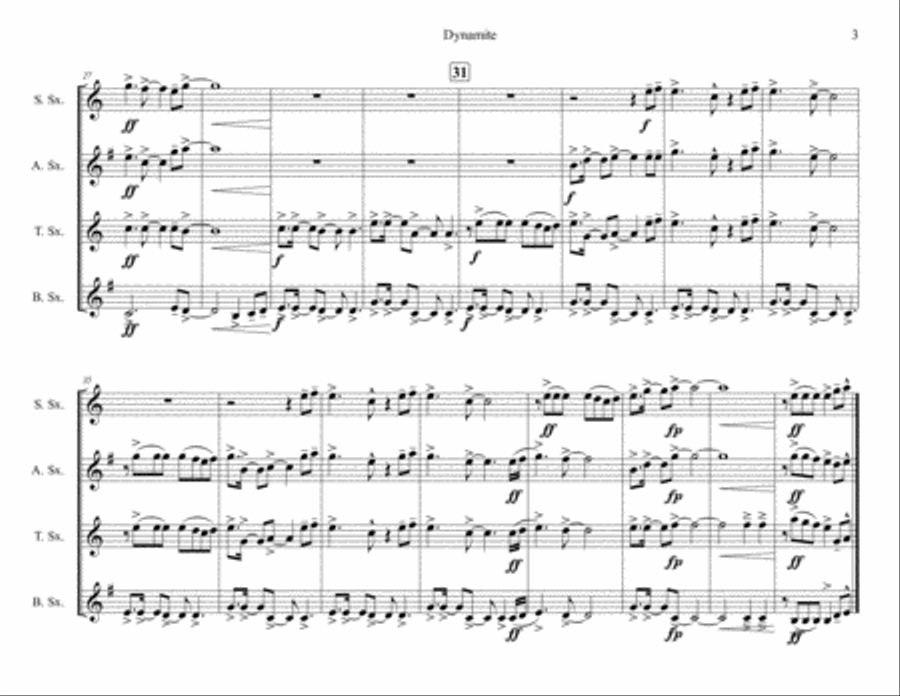 Dynamite Woodwind Quartet scores gallery preview page 3