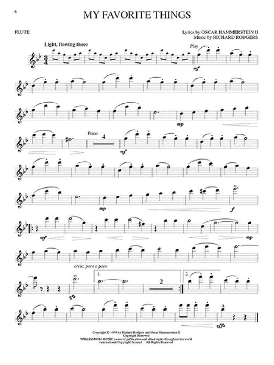 The Sound of Music - Instrumental Solos for Flute Flute Solo scores gallery preview page 3