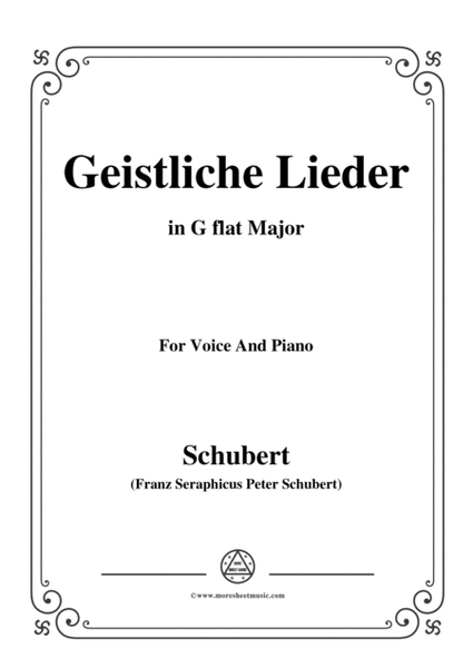 Schubert-Geistliche Lieder,in G flat Major,for Voice&Piano image number null