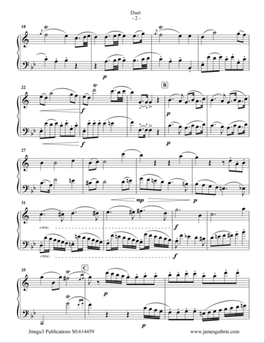 Beethoven: Duet WoO 27 No. 3 for Tenor Sax & Bassoon Woodwind Duet scores gallery preview page 2