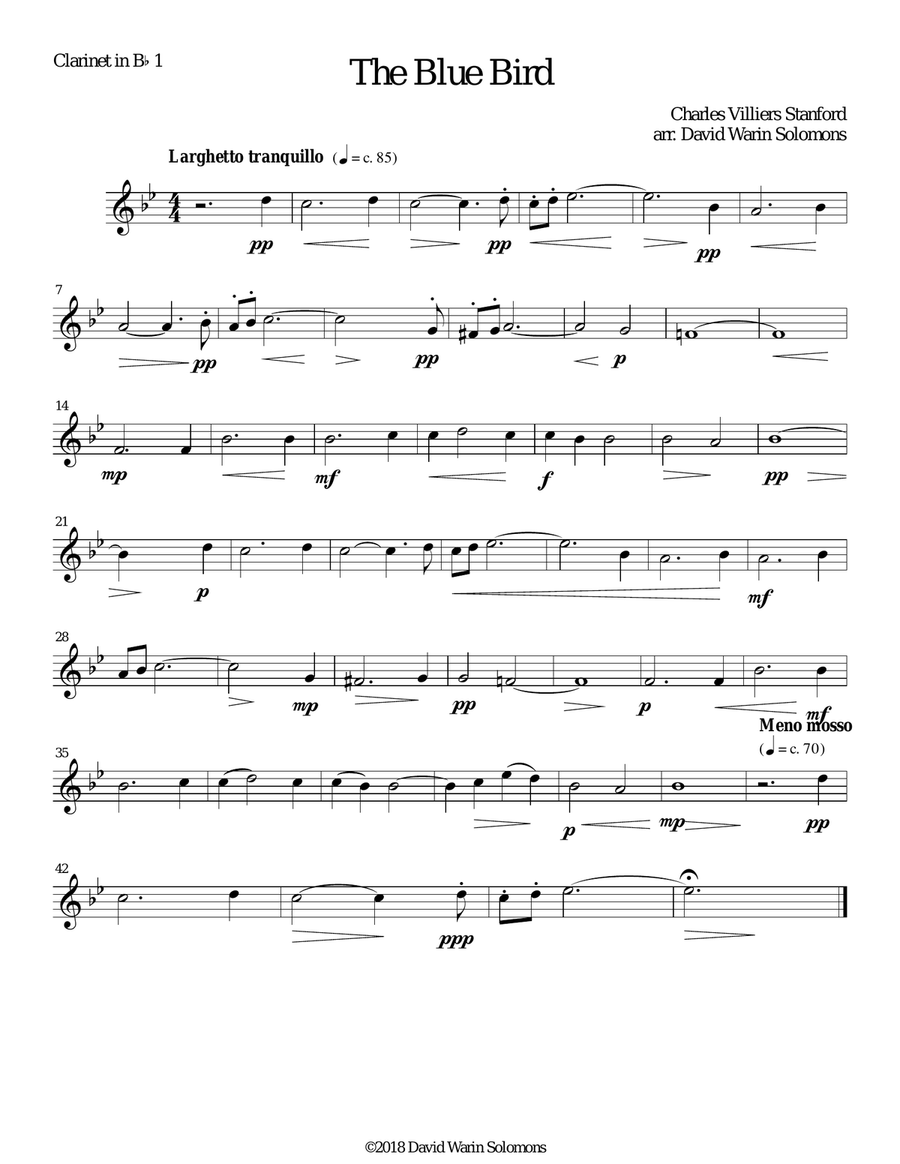 The Blue Bird for clarinet quintet Clarinet Quintet scores gallery preview page 4