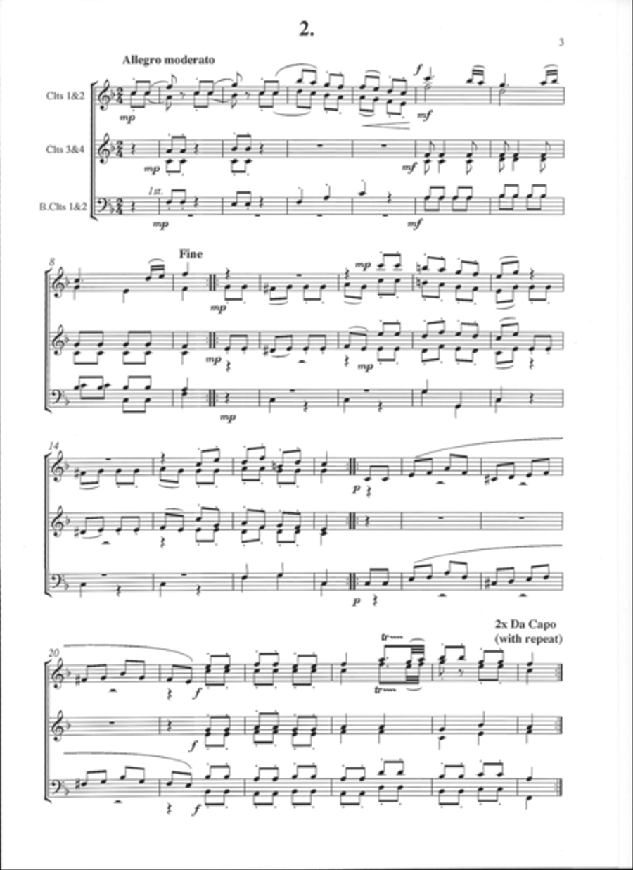 Mozart - Divertimenti (6tte) Clarinet Quartet scores gallery preview page 3