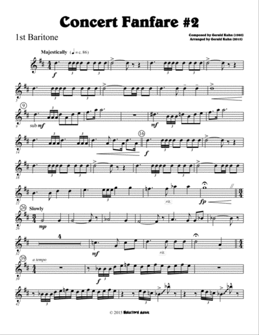 Concert Fanfare #2 Brass Ensemble scores gallery preview page 1