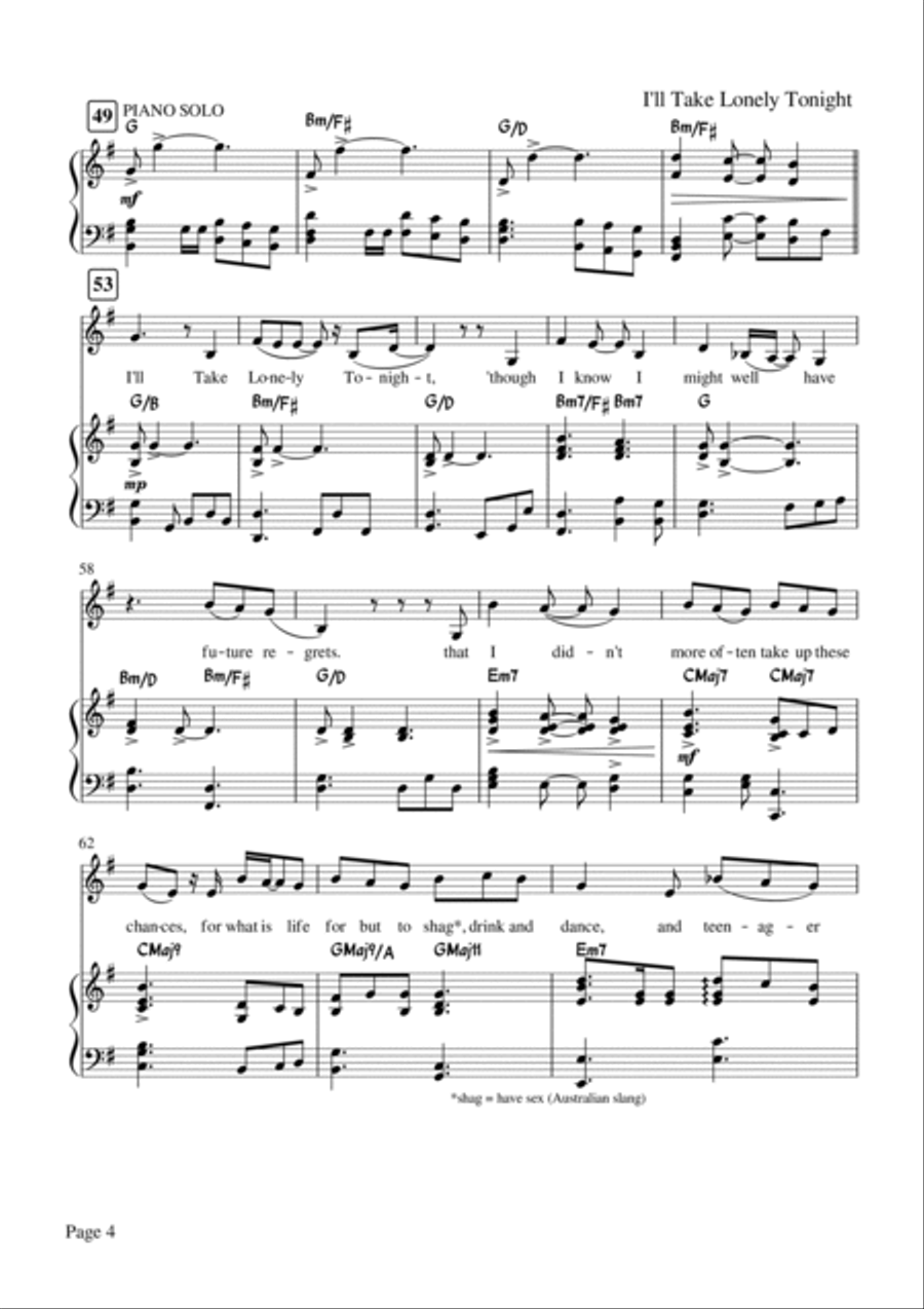 I'll Take Lonely Tonight Voice scores gallery preview page 4