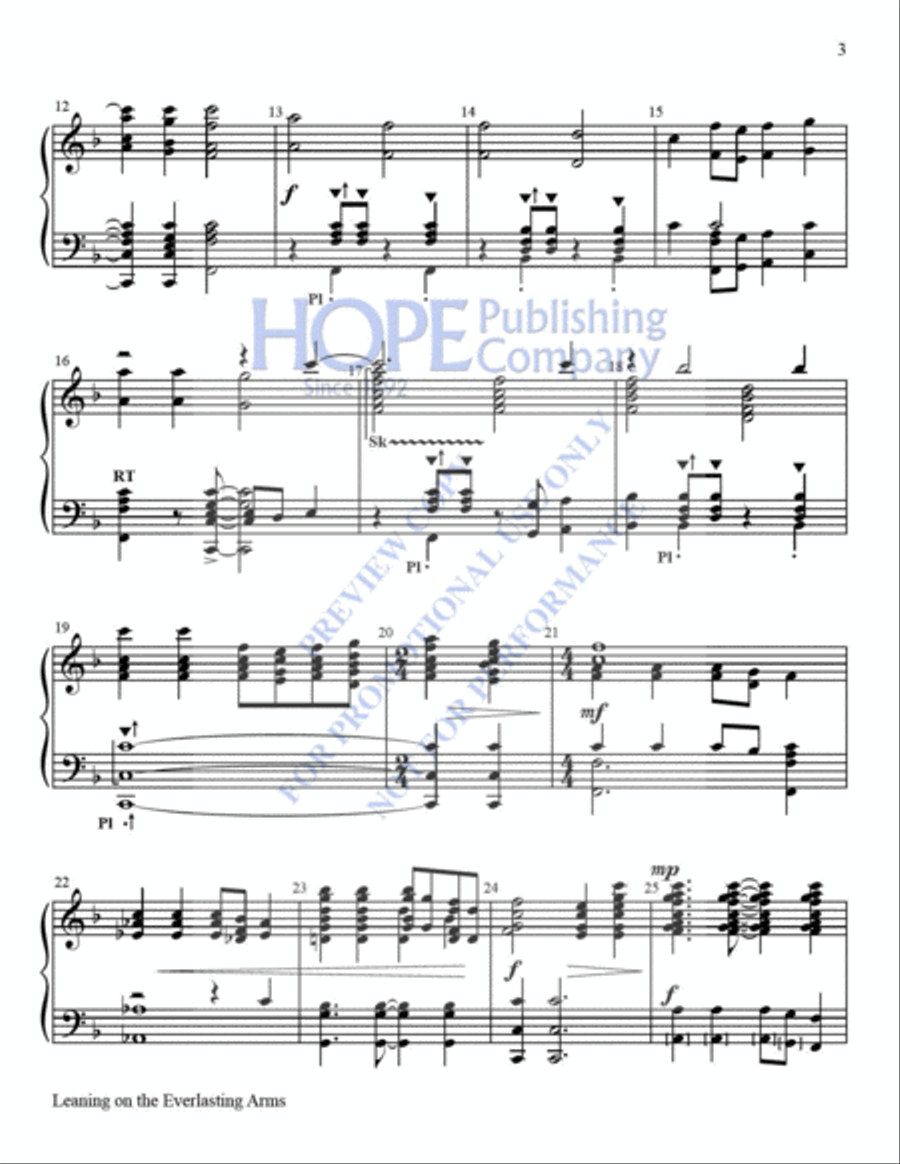 Leaning on the Everlasting Arms Handbell Choir scores gallery preview page 4