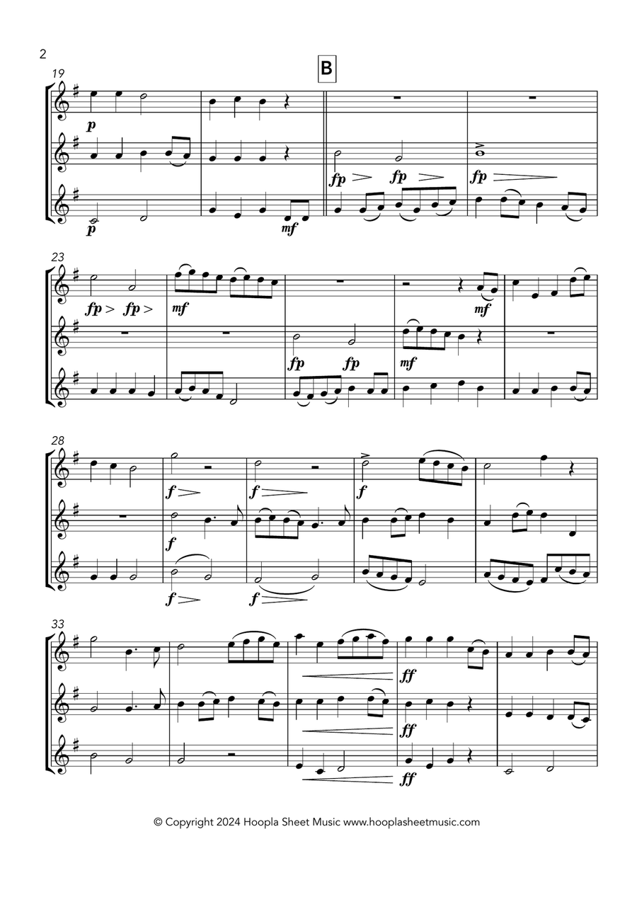 Simple Gifts (Lord of the Dance) String Trio scores gallery preview page 2