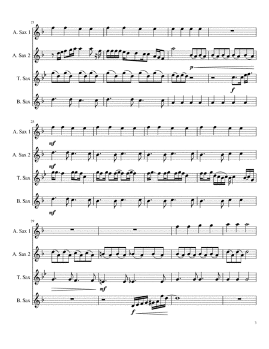 Dream On Woodwind Quartet scores gallery preview page 3
