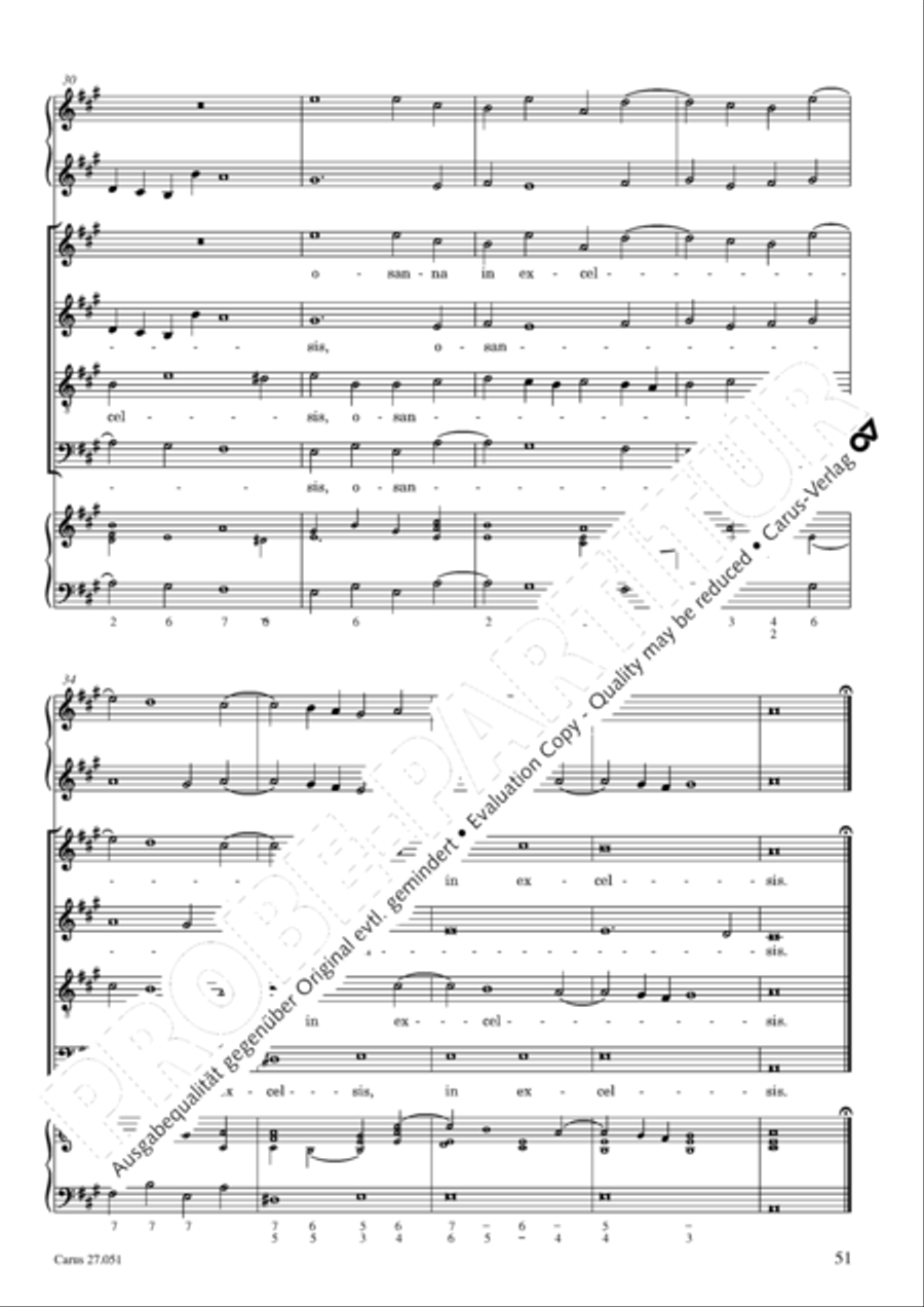 Missa in A Major 4-Part scores gallery preview page 52