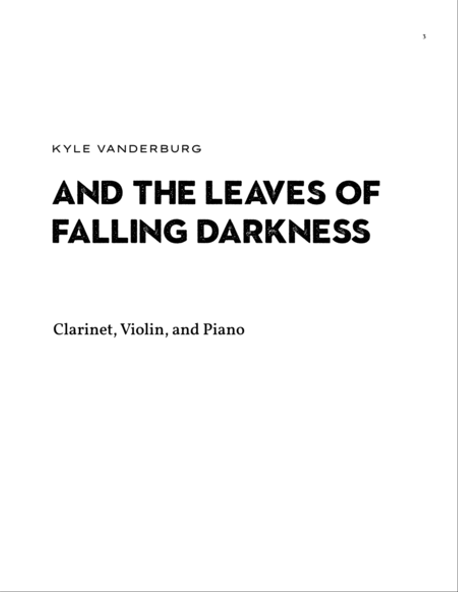 and the Leaves of Falling Darkness Clarinet scores gallery preview page 3