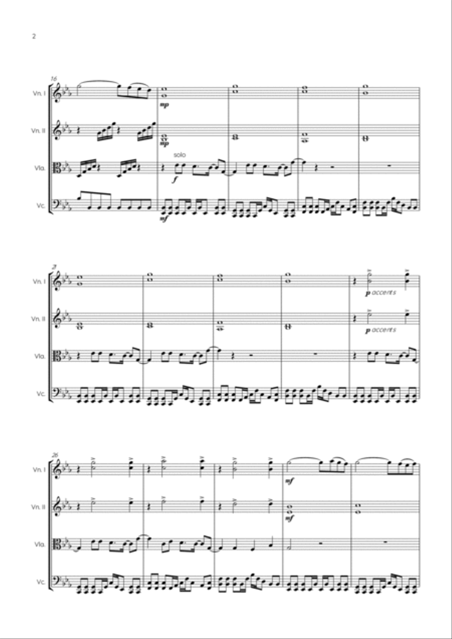 Space Song String Quartet scores gallery preview page 2