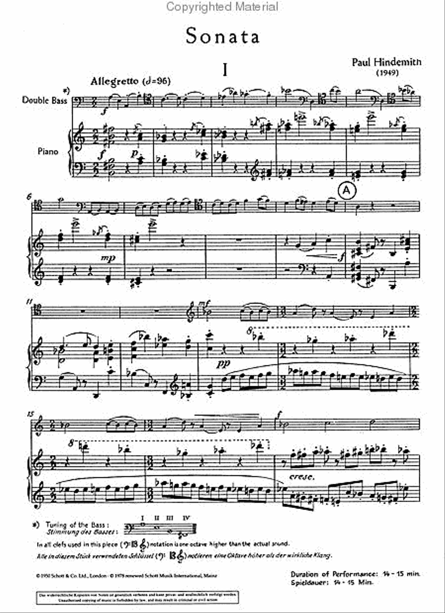 Bass Sonata (1949) Bass Sonata (1949) Double Bass scores gallery preview page 2