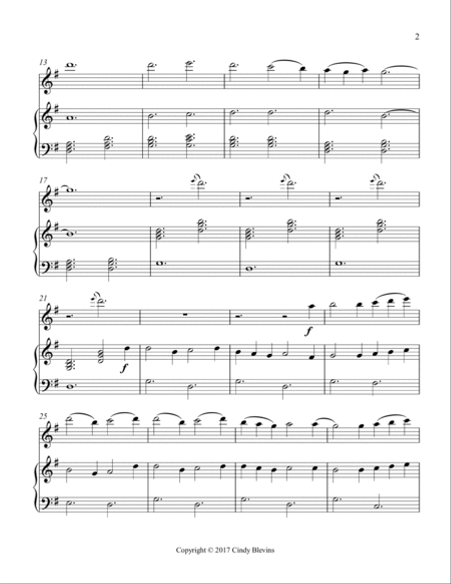 Sussex Carol, for Piano and Flute Flute Solo scores gallery preview page 3