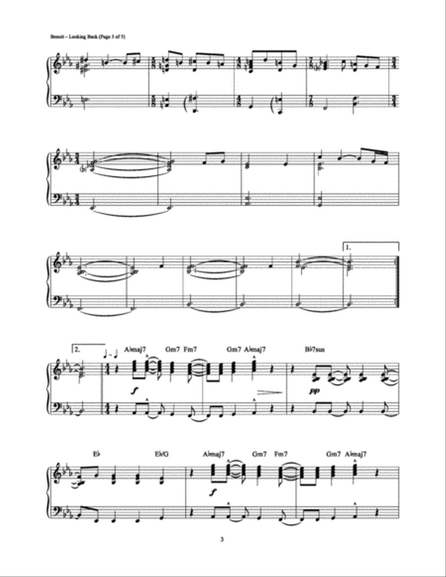 Looking Back Looking Back Piano Solo scores gallery preview page 3
