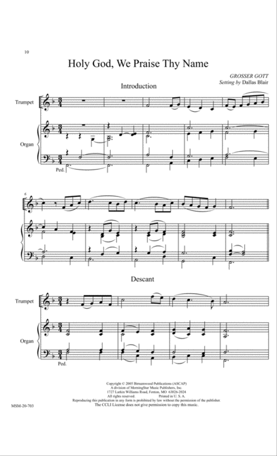Hymn Introductions and Descants for Trumpet and Organ, Set 4: General Trumpet scores gallery preview page 5