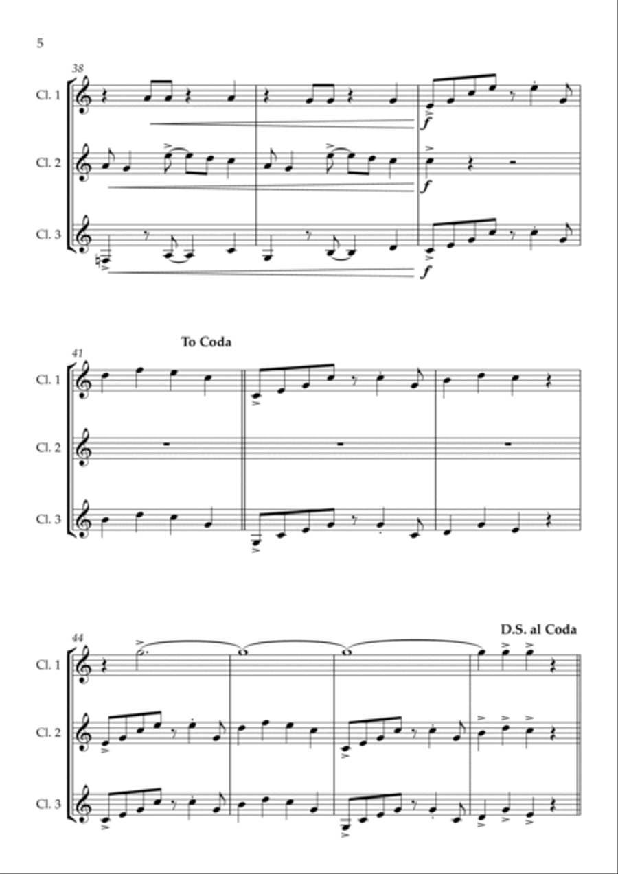 Under The Sea Clarinet Trio scores gallery preview page 6