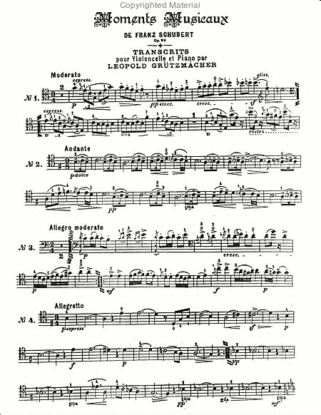 Moments Musicaux ,Op.94,Moderato,Andante, Allegro Moderato & Allegretto