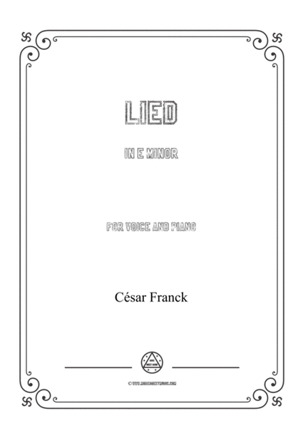 Franck-Lied in e minor,for voice and piano image number null