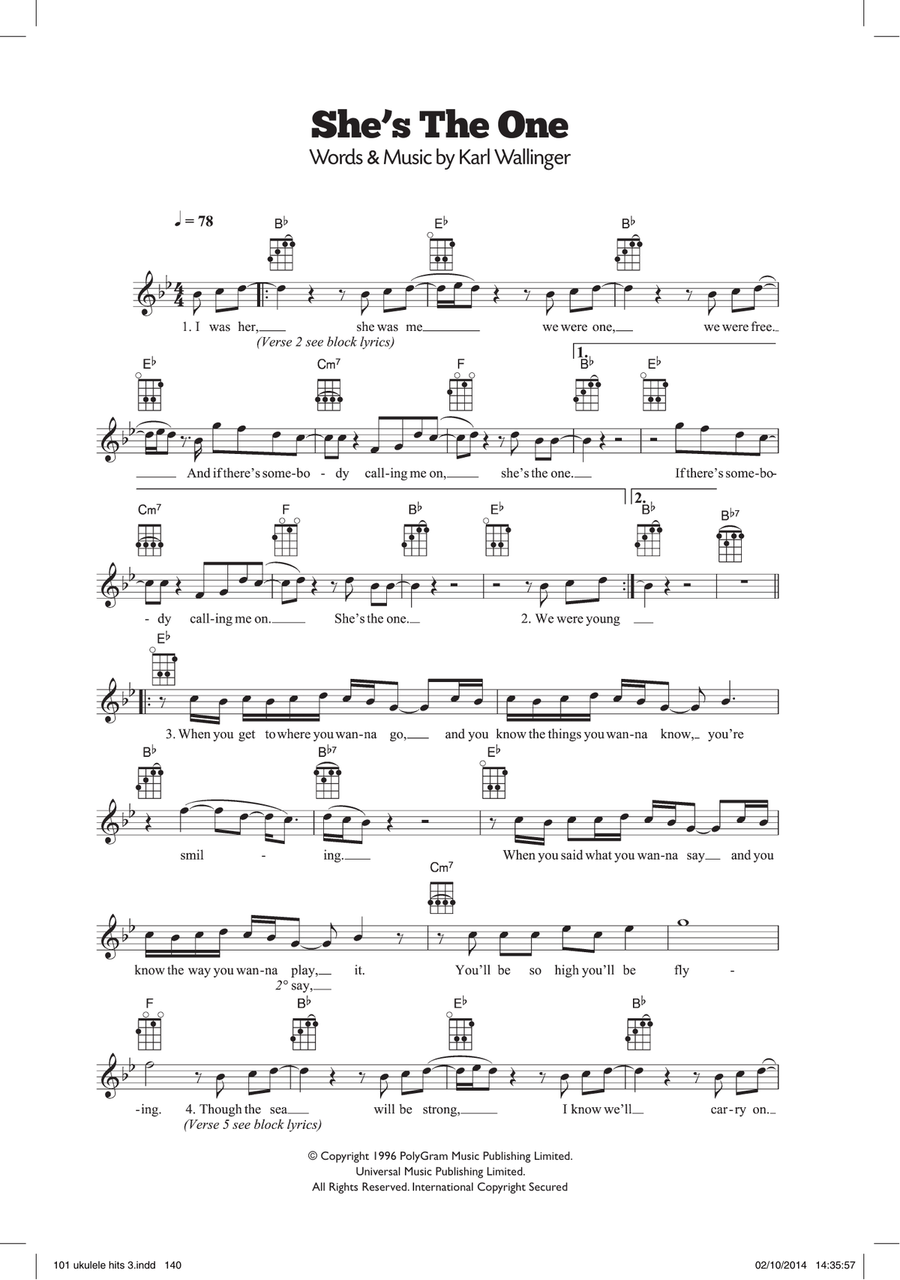 She's The One She's The One Ukulele scores gallery preview page 1
