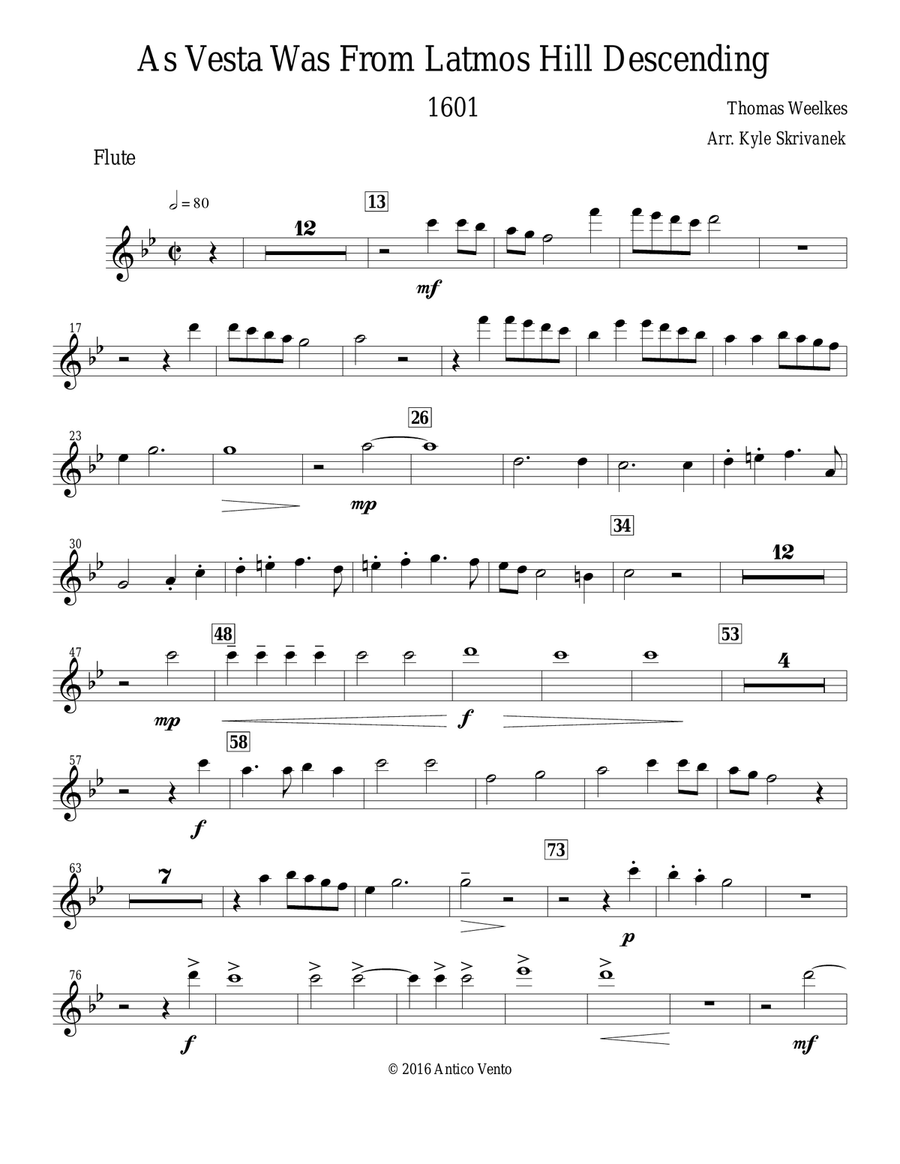 As Vesta Was From Latmos Hill Descending Concert Band scores gallery preview page 3