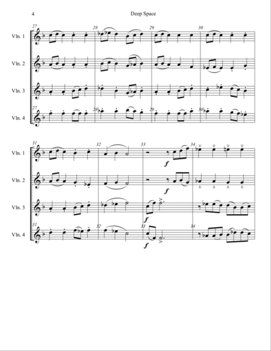 Deep Space Exploration String Quartet scores gallery preview page 5