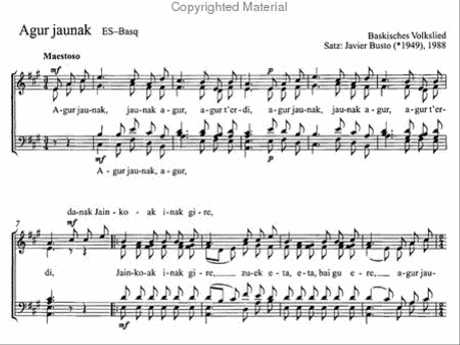 European Folksongs for mixed voices (European Volksongs fur gemischten Chor) image number null