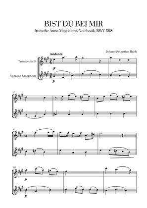 Johann Sebastian Bach - Bist du bei Mir (BWV 508) (G major) (for Trumpet and Soprano Saxophone)