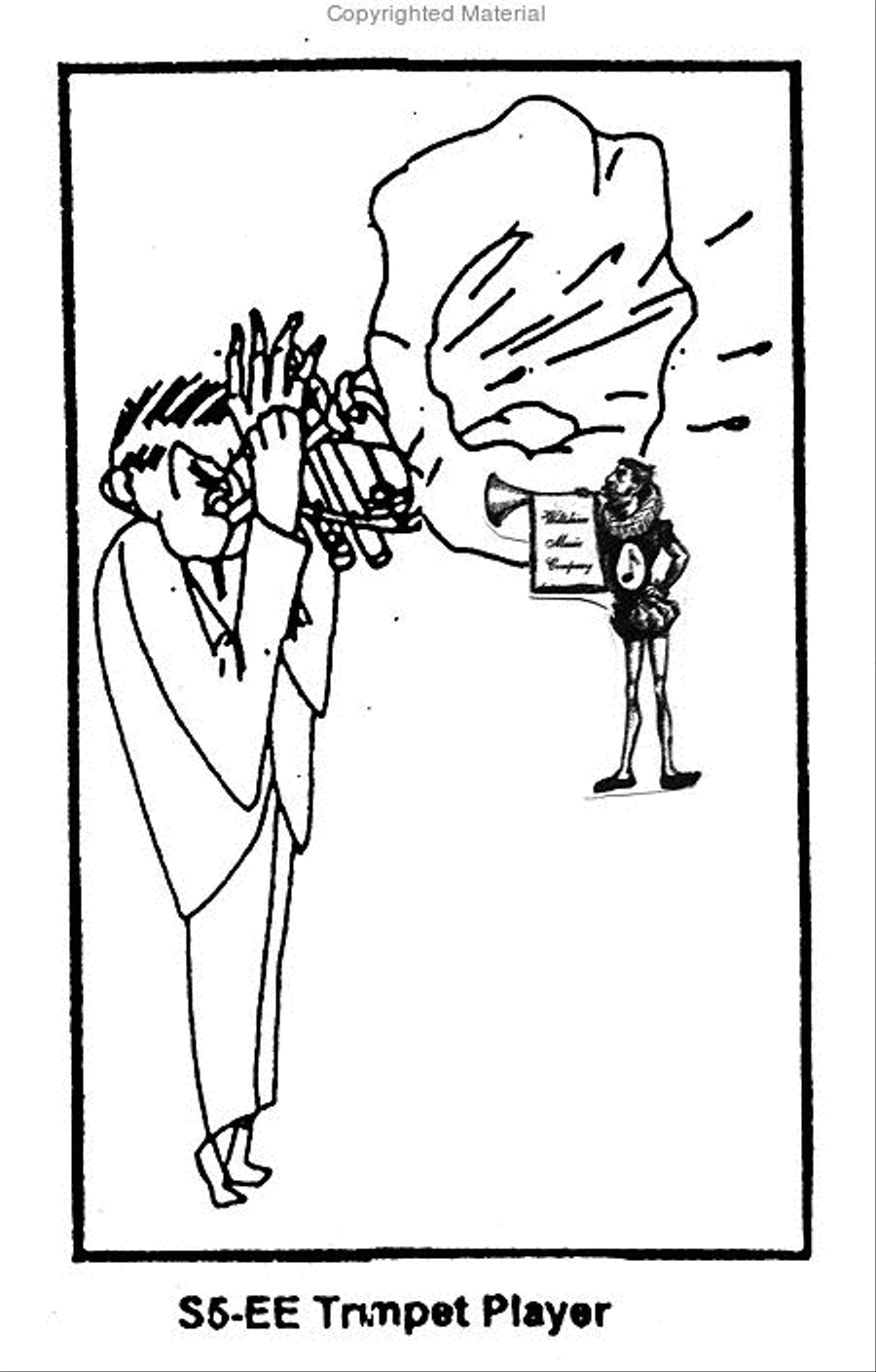 Pen & Ink Drawing of A Trumpet Player A Trumpet scores gallery preview page 2