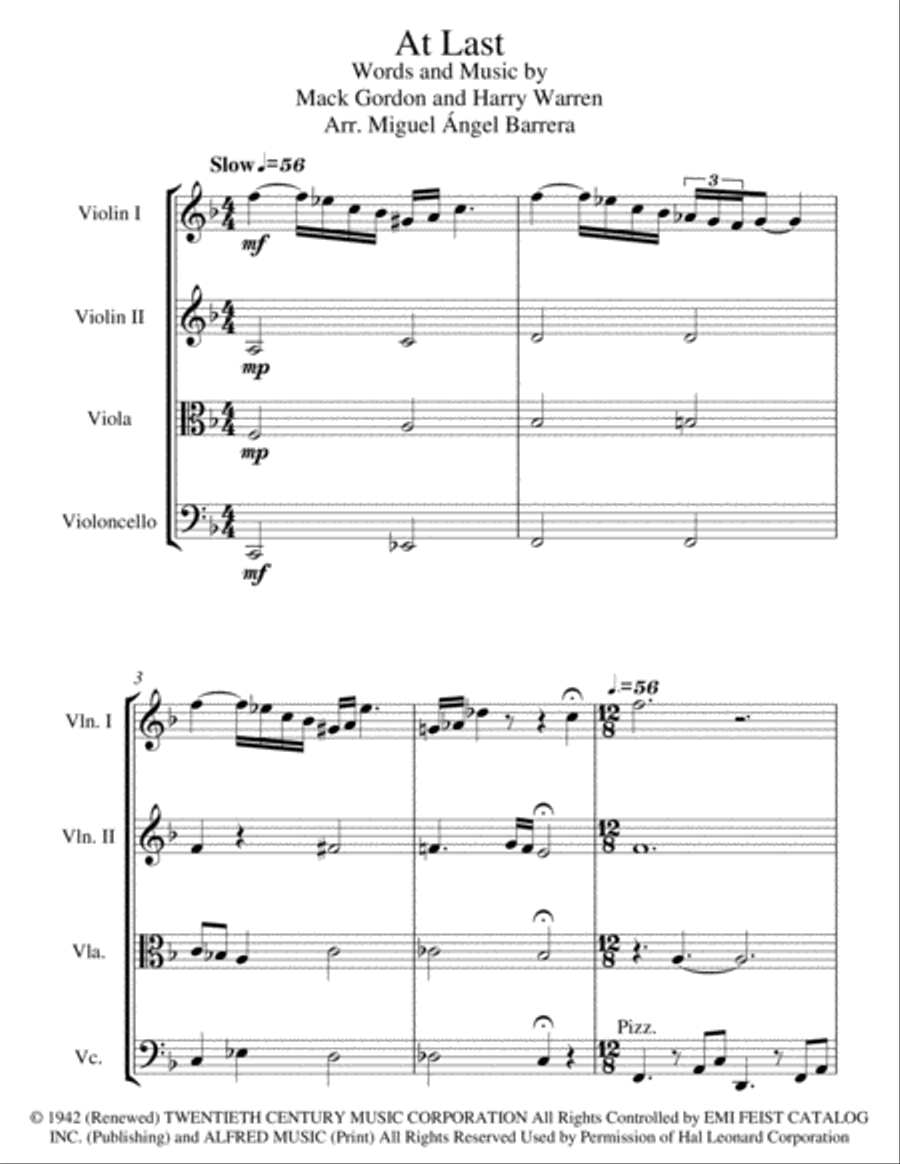 At Last String Quartet scores gallery preview page 3