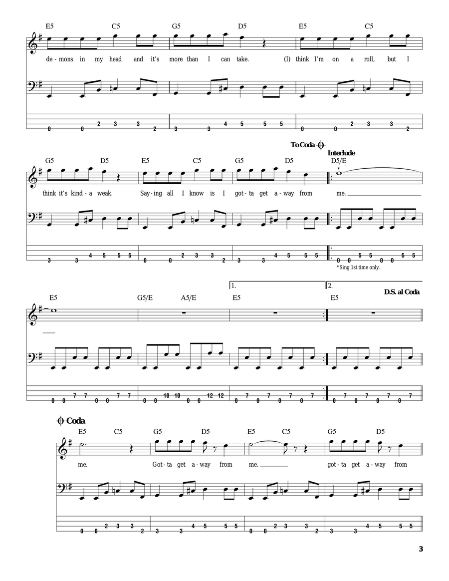 Gotta Get Away Acoustic Guitar scores gallery preview page 3