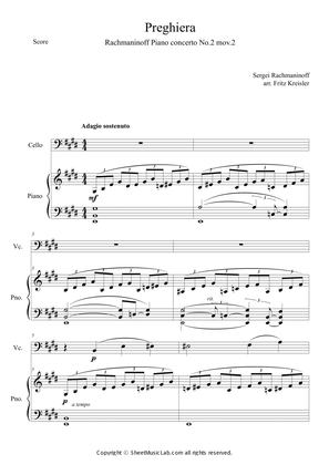 Book cover for Preghiera (Piano concerto No.2 mov.2) in E
