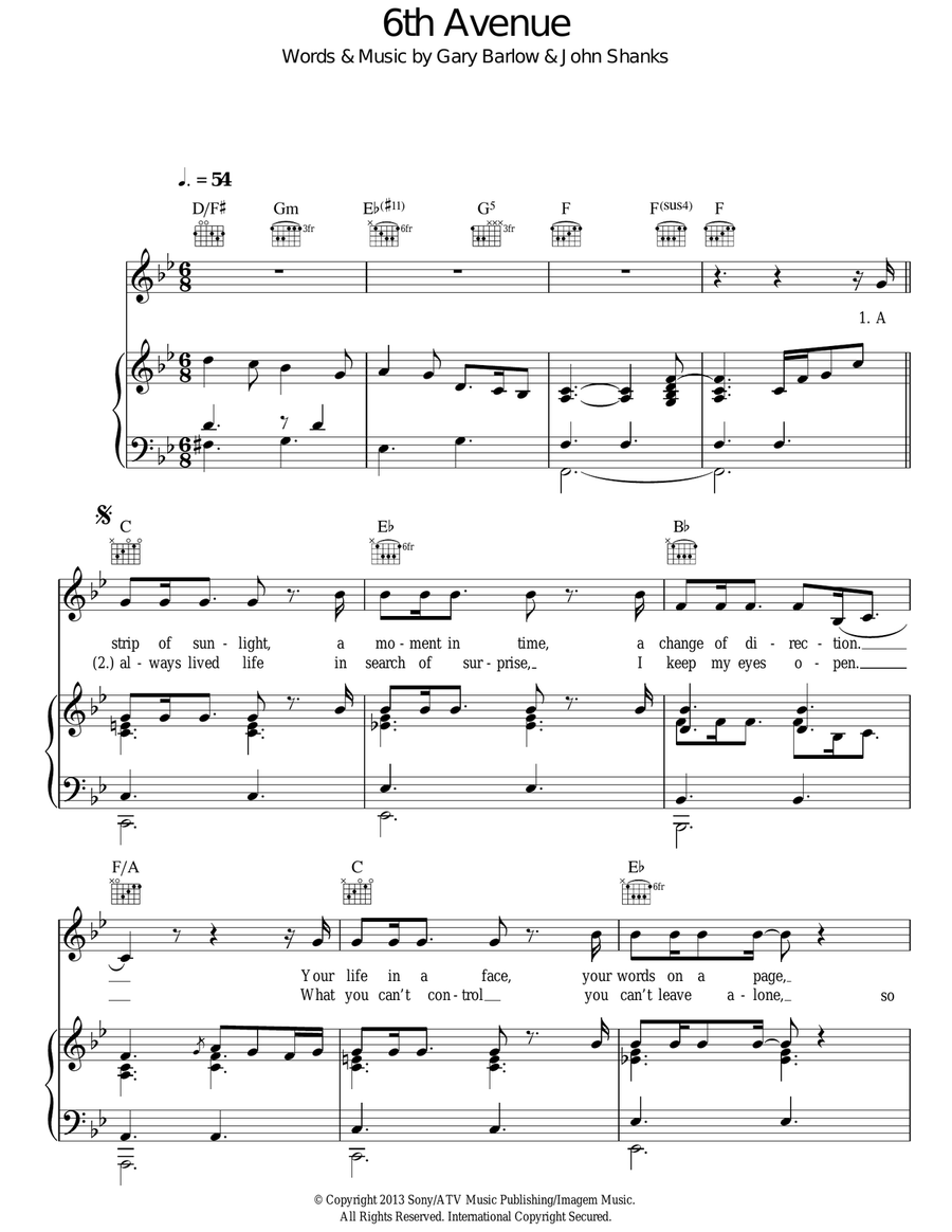 6th Avenue Acoustic Guitar scores gallery preview page 1