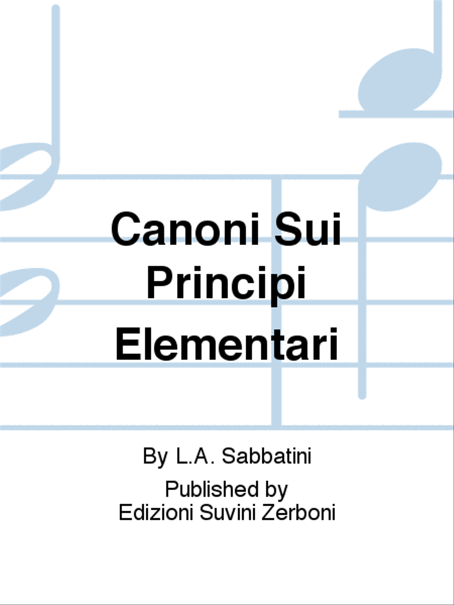 Canoni Sui Principi Elementari Score - Sheet Music