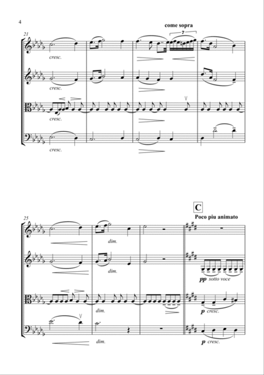 Chopin: Raindrop Prelude for String Quartet - Score and Parts String Quartet scores gallery preview page 4