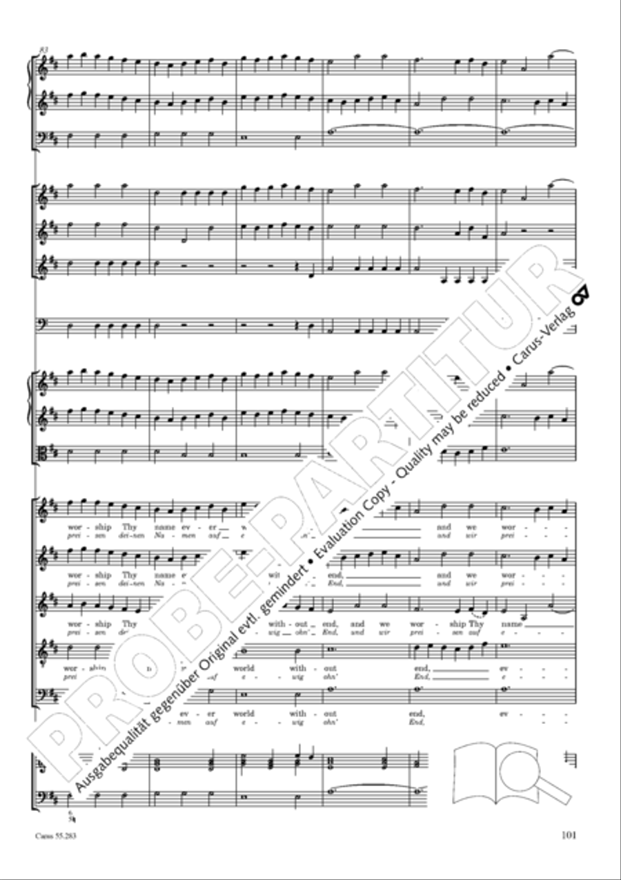 Te Deum for the Victory of Dettingen SSATB scores gallery preview page 118