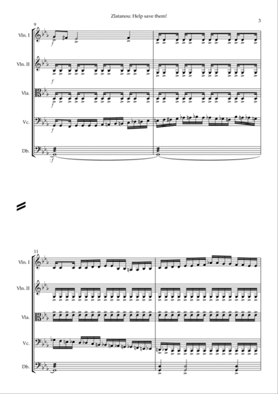 HELP SAVE THEM! for strings and wood winds Chamber Orchestra scores gallery preview page 3
